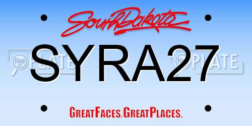 SYRA27 South Dakota License Plate