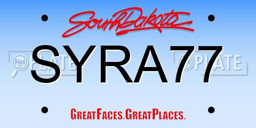SYRA77 South Dakota License Plate