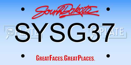 SYSG37 South Dakota License Plate