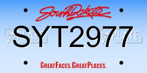 SYT2977 South Dakota License Plate