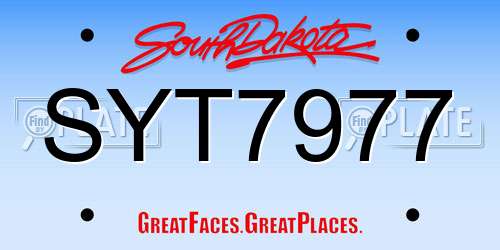 SYT7977 South Dakota License Plate
