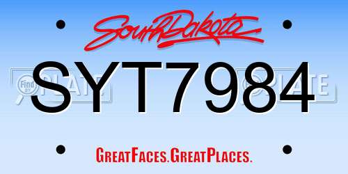 SYT7984 South Dakota License Plate