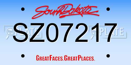 SZ07217 South Dakota License Plate