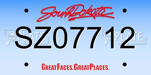 SZ07712 South Dakota License Plate