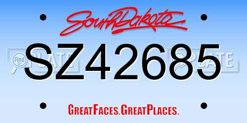 SZ42685 South Dakota License Plate