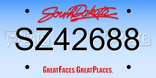 SZ42688 South Dakota License Plate