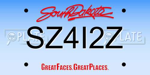 SZ4I2Z South Dakota License Plate