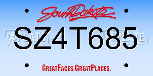 SZ4T685 South Dakota License Plate