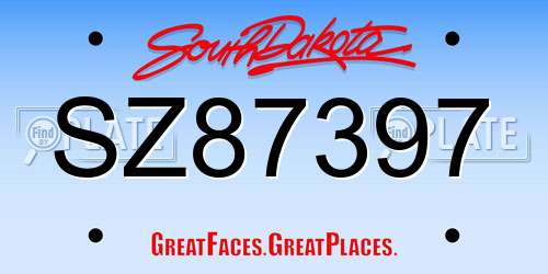 SZ87397 South Dakota License Plate