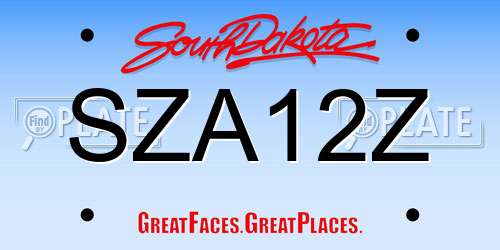 SZA12Z South Dakota License Plate