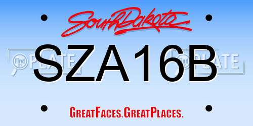 SZA16B South Dakota License Plate