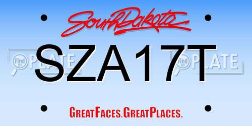 SZA17T South Dakota License Plate