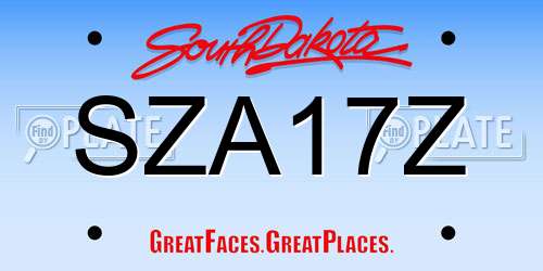 SZA17Z South Dakota License Plate