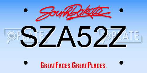 SZA52Z South Dakota License Plate