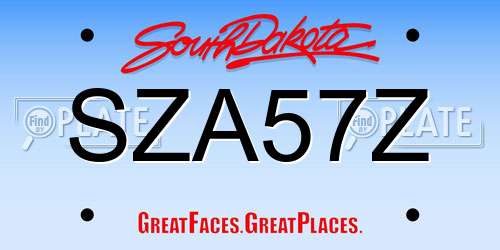 SZA57Z South Dakota License Plate
