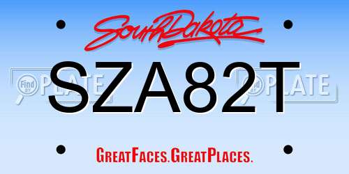 SZA82T South Dakota License Plate