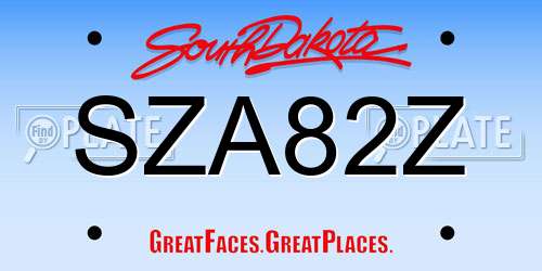 SZA82Z South Dakota License Plate