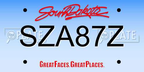 SZA87Z South Dakota License Plate