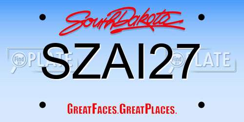 SZAI27 South Dakota License Plate
