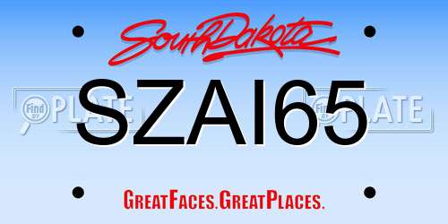 SZAI65 South Dakota License Plate