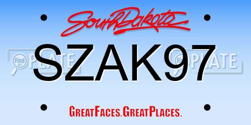 SZAK97 South Dakota License Plate