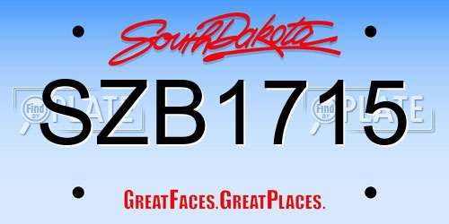 SZB1715 South Dakota License Plate