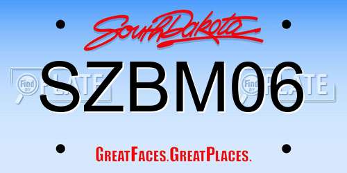 SZBM06 South Dakota License Plate