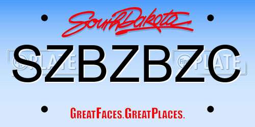 SZBZBZC South Dakota License Plate