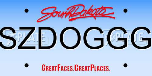 SZDOGGG South Dakota License Plate