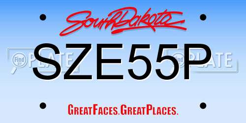SZE55P South Dakota License Plate