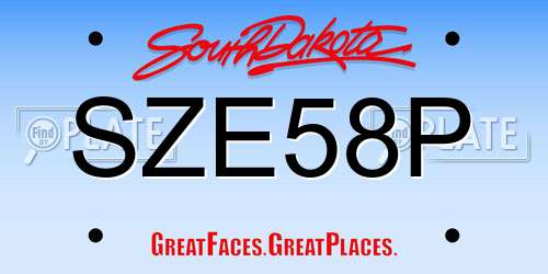 SZE58P South Dakota License Plate