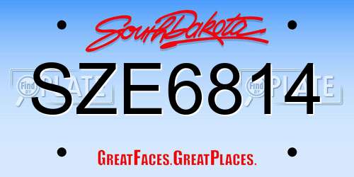 SZE6814 South Dakota License Plate