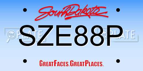 SZE88P South Dakota License Plate