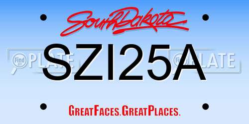 SZI25A South Dakota License Plate