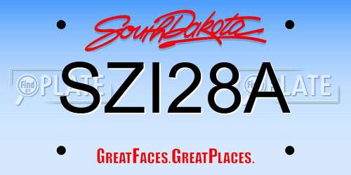 SZI28A South Dakota License Plate