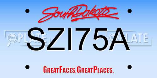 SZI75A South Dakota License Plate
