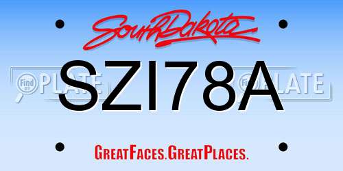 SZI78A South Dakota License Plate