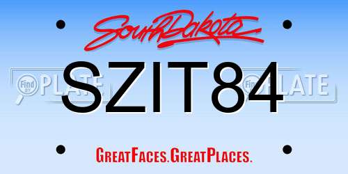 SZIT84 South Dakota License Plate