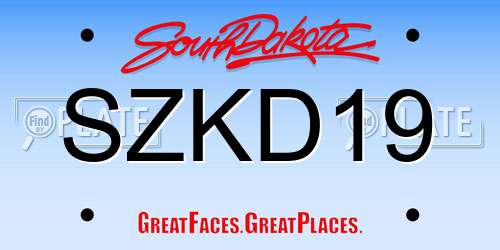 SZKD19 South Dakota License Plate