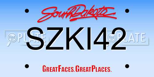 SZKI42 South Dakota License Plate