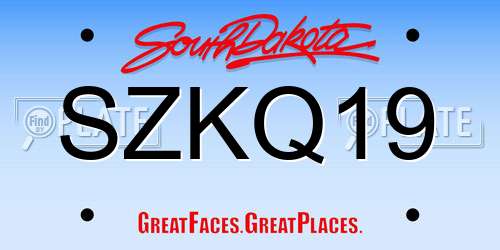 SZKQ19 South Dakota License Plate