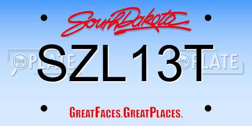 SZL13T South Dakota License Plate