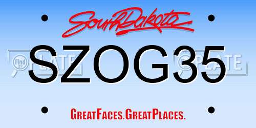 SZOG35 South Dakota License Plate