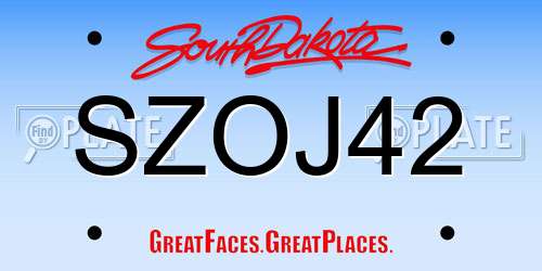 SZOJ42 South Dakota License Plate