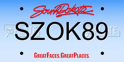 SZOK89 South Dakota License Plate