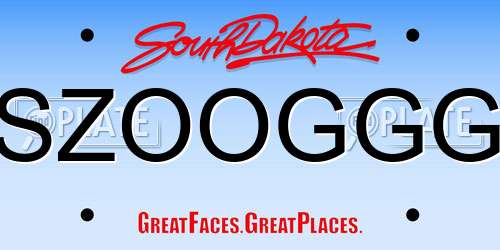 SZOOGGG South Dakota License Plate