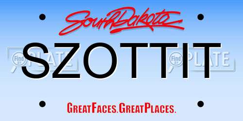 SZOTTIT South Dakota License Plate