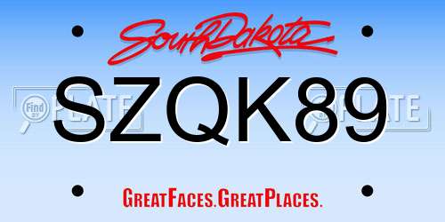 SZQK89 South Dakota License Plate