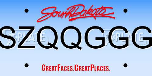 SZQQGGG South Dakota License Plate