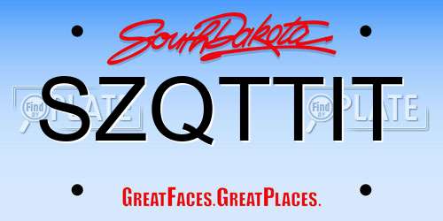 SZQTTIT South Dakota License Plate